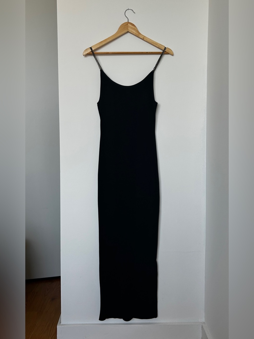 Alexander Wang Ribbed Tank Dress with Chain Straps